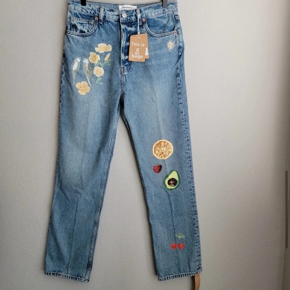 Reformation Cynthia High Rise Straight Jeans in Paradise size 29 NWT - Picture 4 of 8